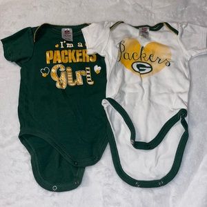 NFL packers 0 to 3 month onesies